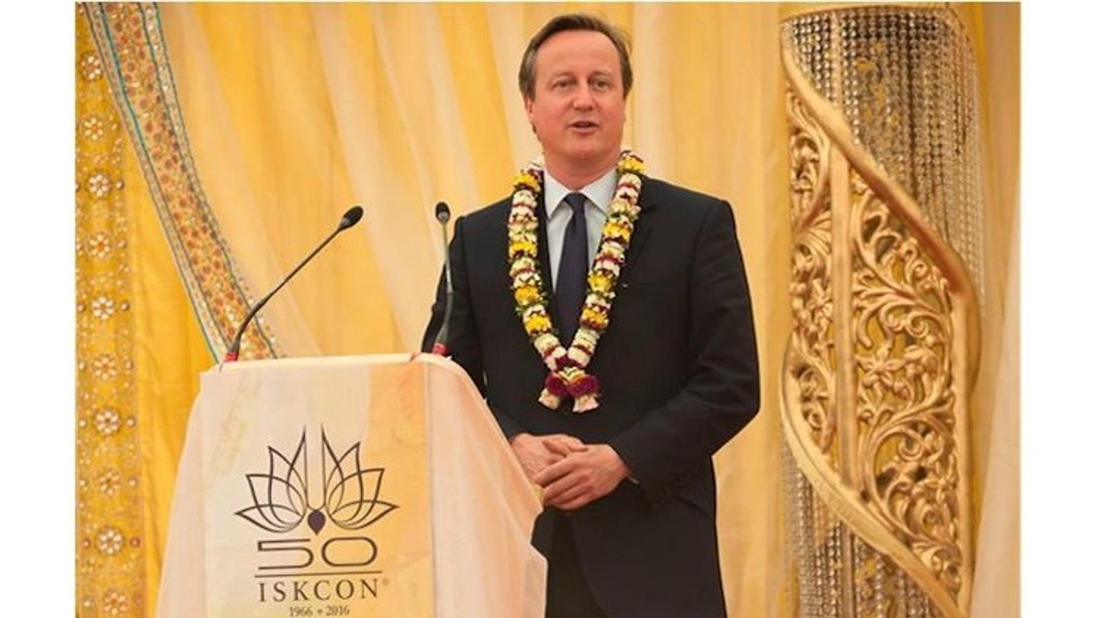 Premierminister David Cameron feiert ISKCON