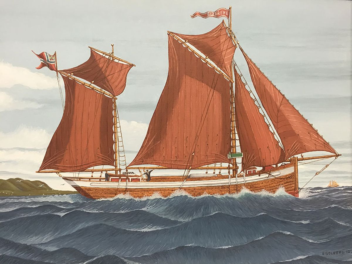 Archive painting of an early Sjøvik vessel