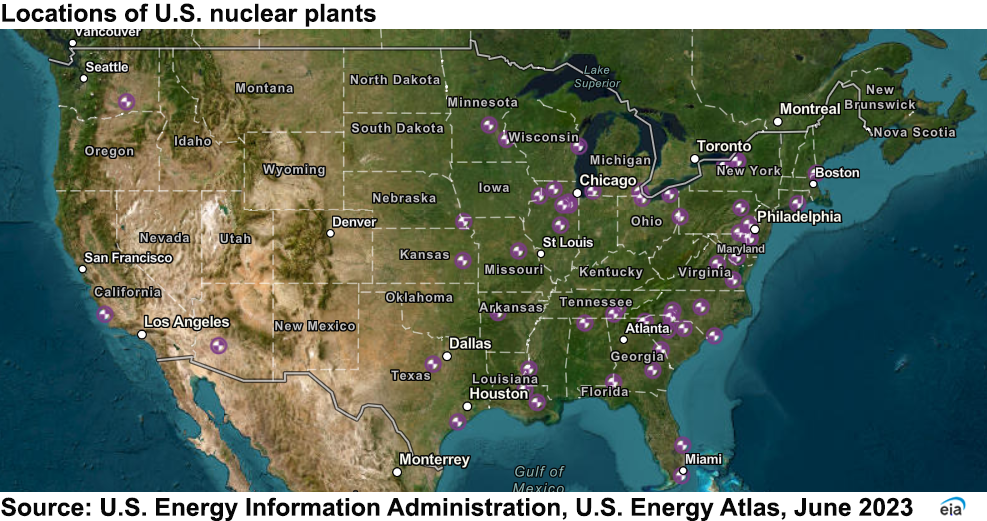 [Data] EIA: 96 Reactors at 57 Plants Form the Backbone of US Nuclear Capacity