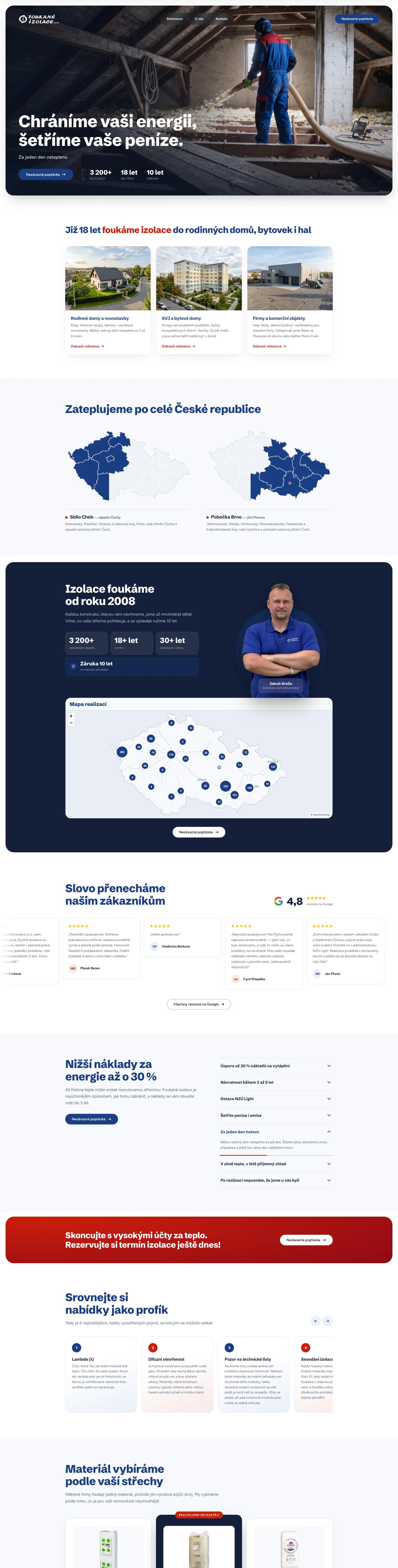 Web Foukané izolace s.r.o. — horní část