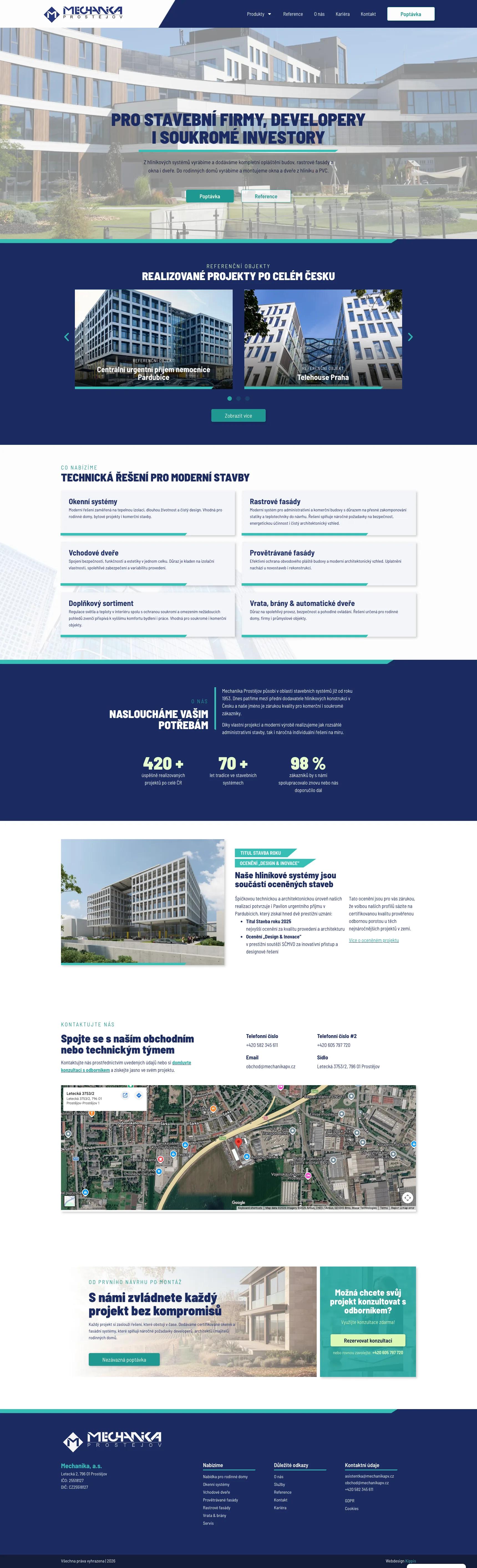 Mechanika Prostějov — kompletní homepage