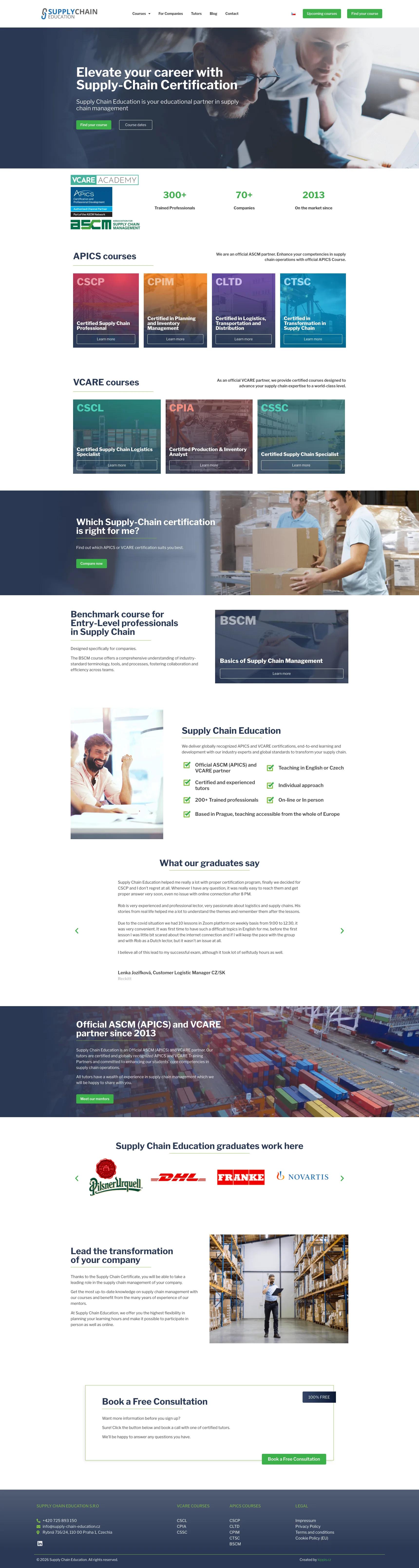Supply Chain Education — kompletní homepage