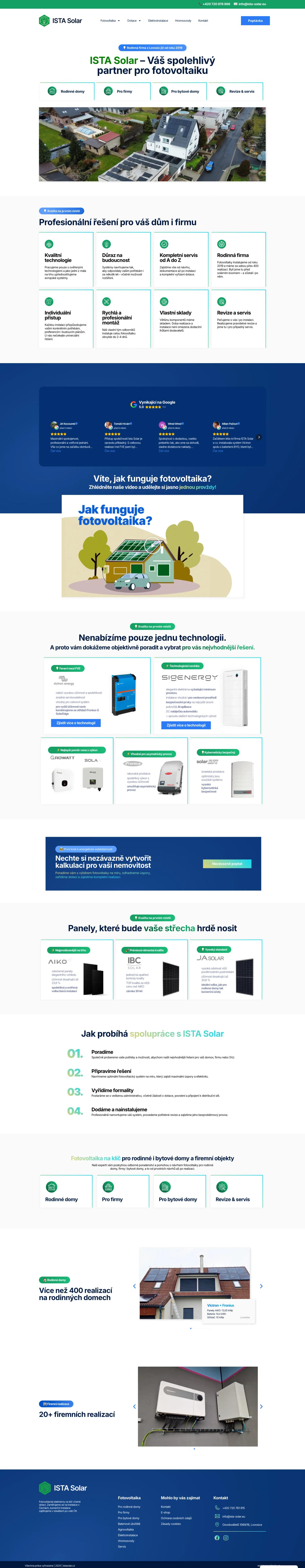 ISTA Solar — kompletní homepage