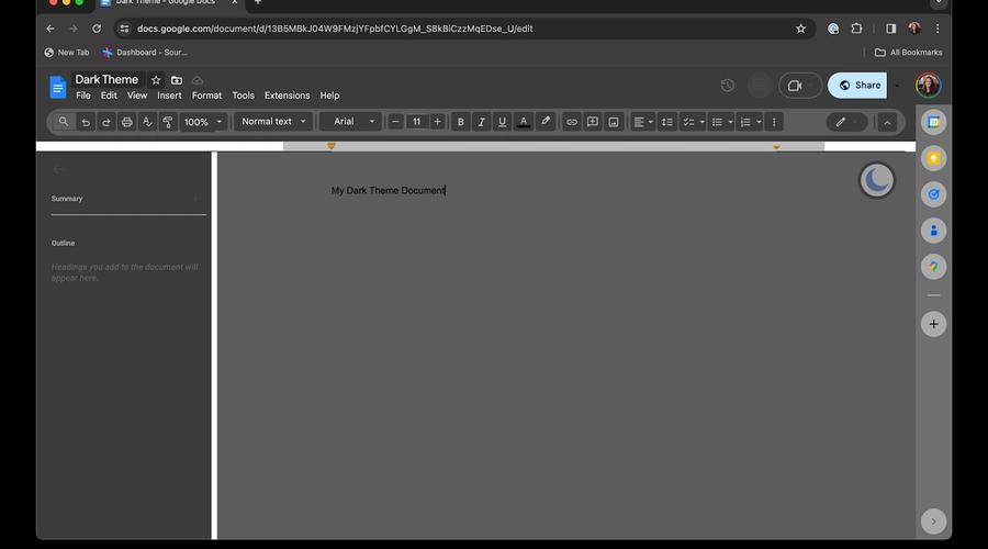 How to enable dark theme for Google Docs