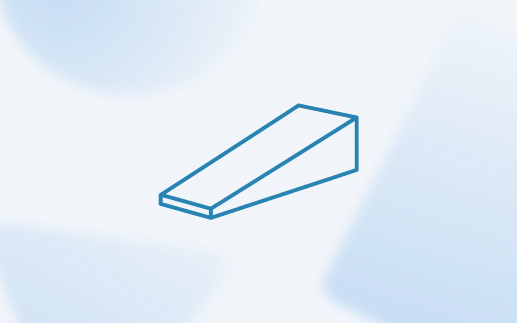 A line drawing of a wooden doorstop wedge, illustrating how search page layout shifts impact click-through rates in ai in advertising and marketing.