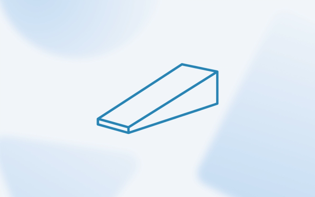 A line drawing of a wooden doorstop wedge, illustrating how search page layout shifts impact click-through rates in ai in advertising and marketing.