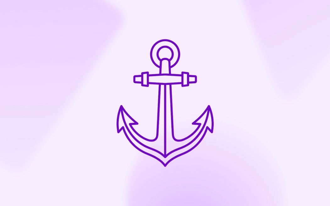 A minimalist line drawing of a marine anchor, illustrating how to control AI agent hallucinations and safely scale AI marketing agents.