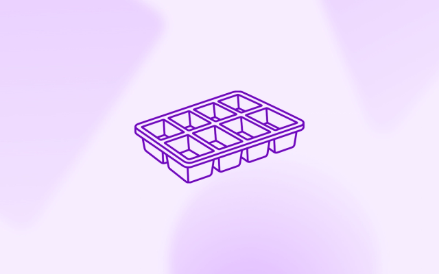 A line drawing of an empty ice cube tray, representing how to structure dbt models to optimize BigQuery partition compute costs.