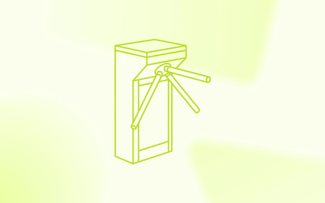 A line drawing of a tripod turnstile gate, illustrating how intentional form friction filters out junk leads to protect sales capacity. A line drawing of a tripod turnstile gate, illustrating how intentional form friction filters out junk leads to protect sales capacity.