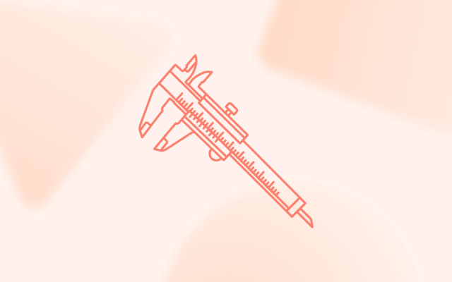 A minimalist outline of a classic vernier caliper, illustrating how AI in digital advertising filters and qualifies leads.