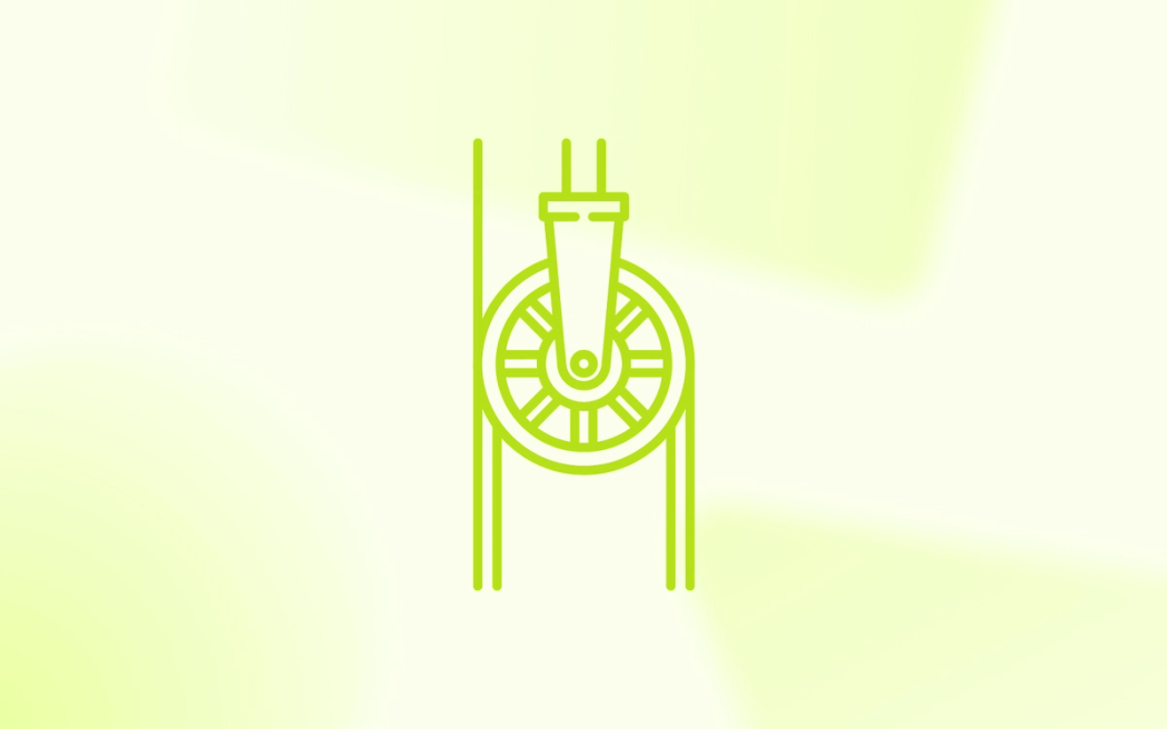 A line drawing of a mechanical pulley with a rope, illustrating how an AI-driven agency operating model scales capacity and margins.