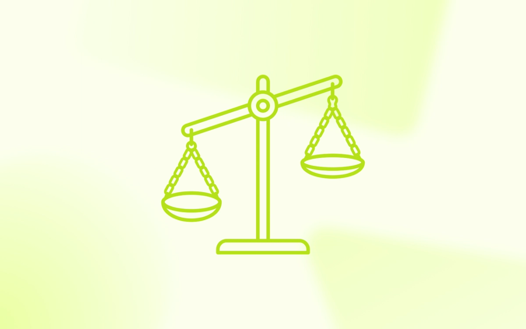 A line drawing of an uneven balance scale, illustrating who is liable when an AI shopping agent makes a purchasing mistake.