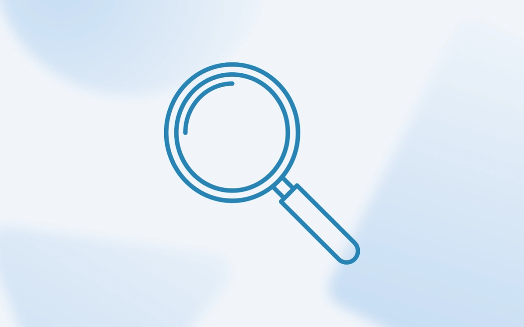 A line art drawing of a hand-held magnifying glass, illustrating how Meta ads Higher Intent lead form settings improve sales pipeline quality.