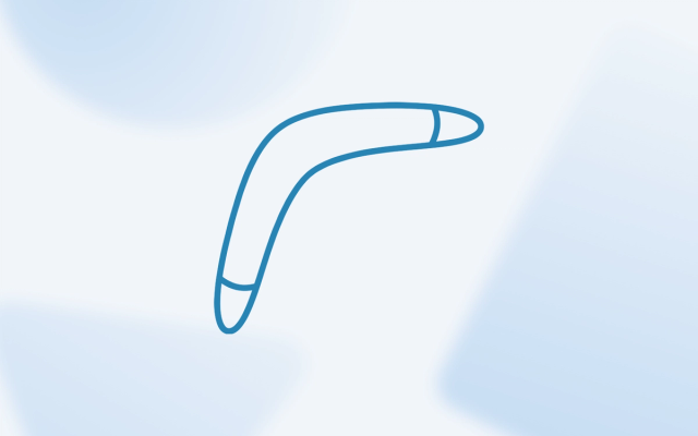 A line drawing of a classic boomerang, illustrating how to feed CRM pipeline stages back to ad platforms as effective AI advertising examples.