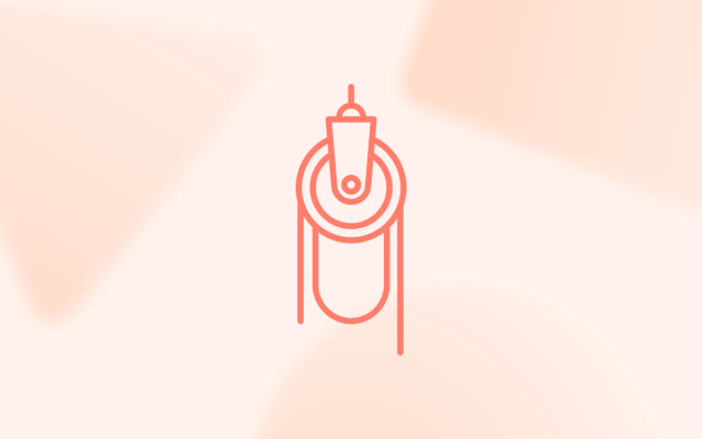 A minimalist line drawing of a mechanical pulley, illustrating how AI automation expands marketing agency profit margins by driving operational leverage.