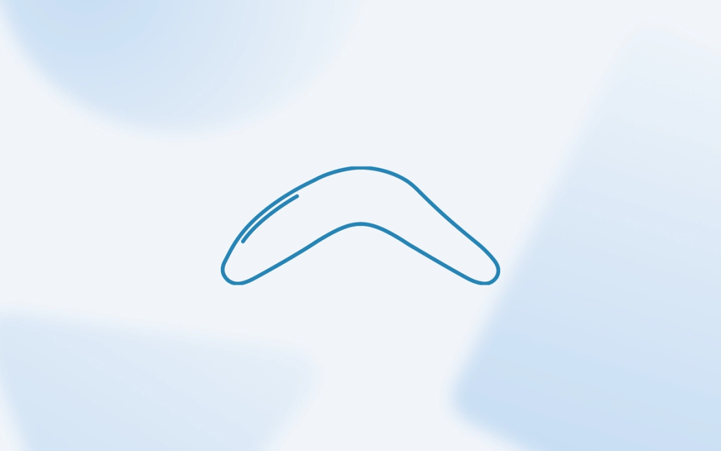 A line drawing of a curved boomerang, illustrating how to design a feedback loop to capture and improve AI agent decisions. A line drawing of a curved boomerang, illustrating how to design a feedback loop to capture and improve AI agent decisions.