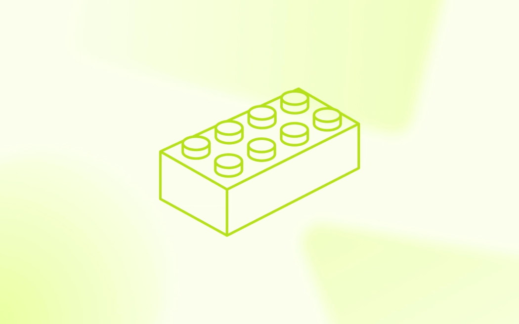 A line drawing of an interlocking building block, representing modular pod structures and new roles when using AI tools for marketing agencies.