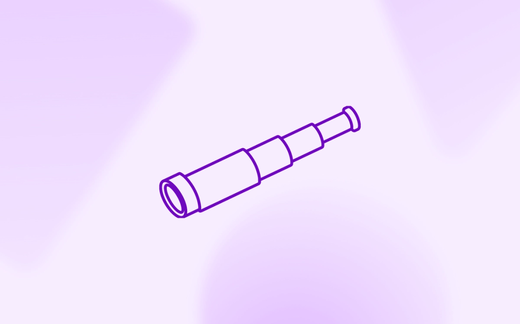 A line drawing of a telescoping spyglass extended to its full length, illustrating how to scale an ai powered ad creative across channels.