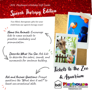 Holiday gift guide, speech therapy edition: zoo and aquarium tickets, for naming animals, describing and questions