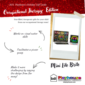 Holiday gift guide, occupational therapy edition: Mini Lite Brite, for visual motor skills and pincer grasp