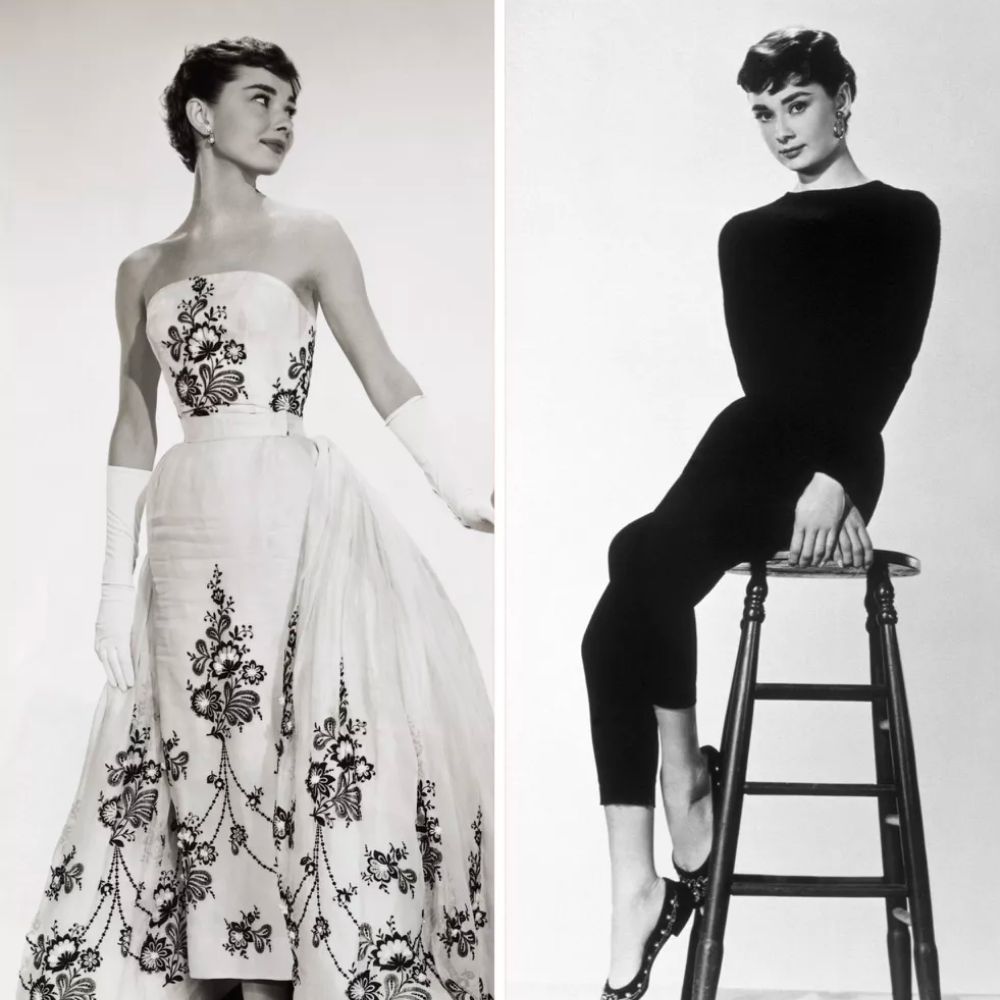 White floral givenchy hotsell dress of audrey hepburn