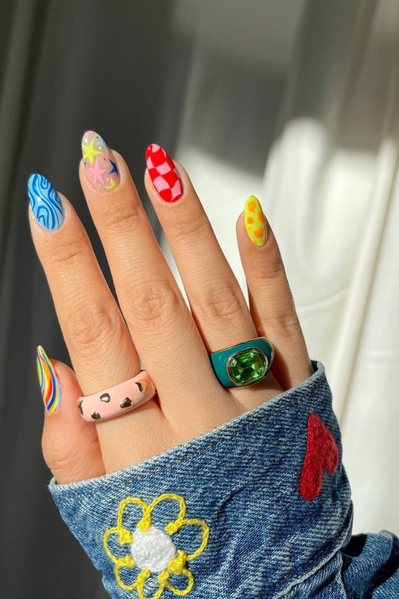 The Mismatched-Nail-Art Trend All Over Instagram | POPSUGAR Beauty