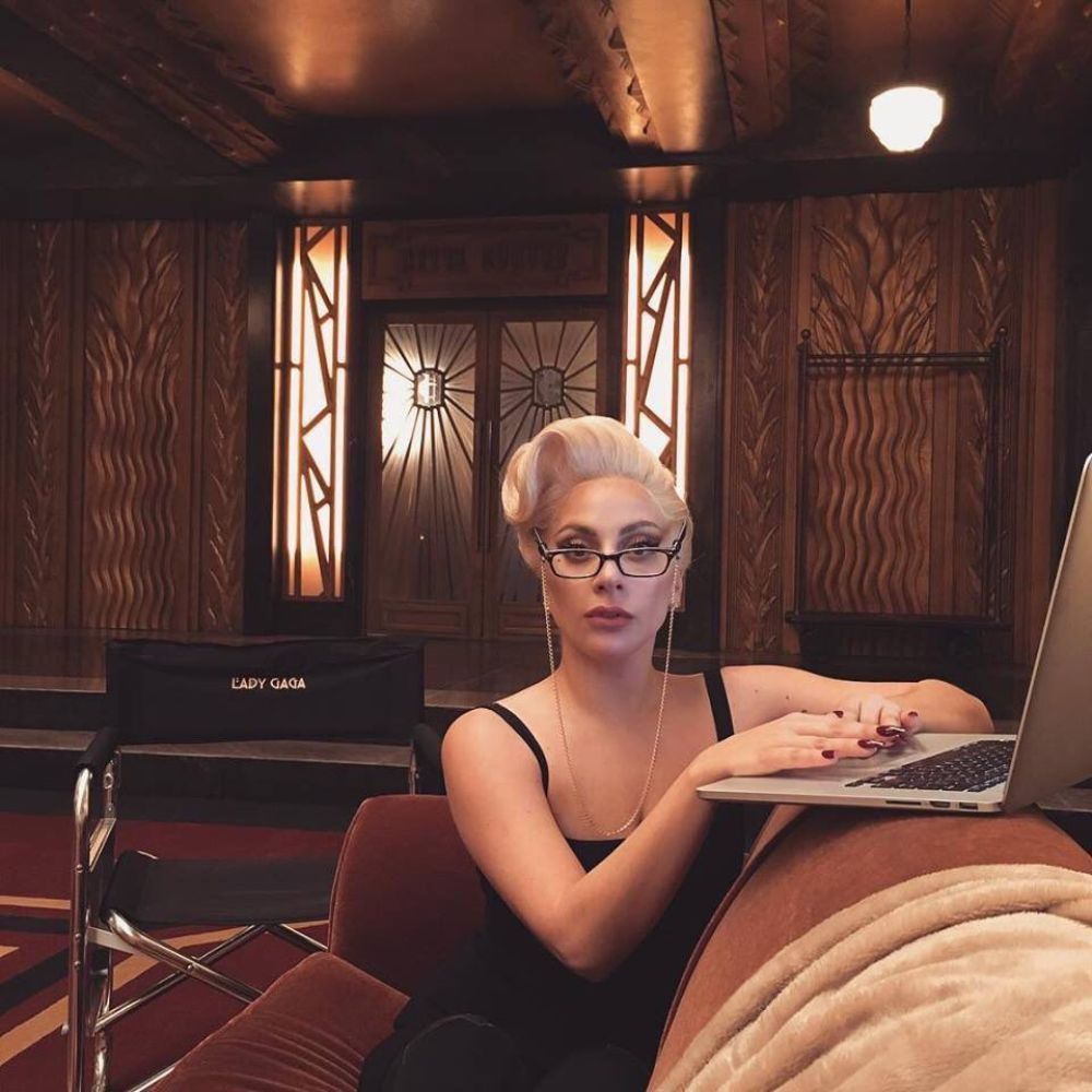 Lady Gaga on computer 