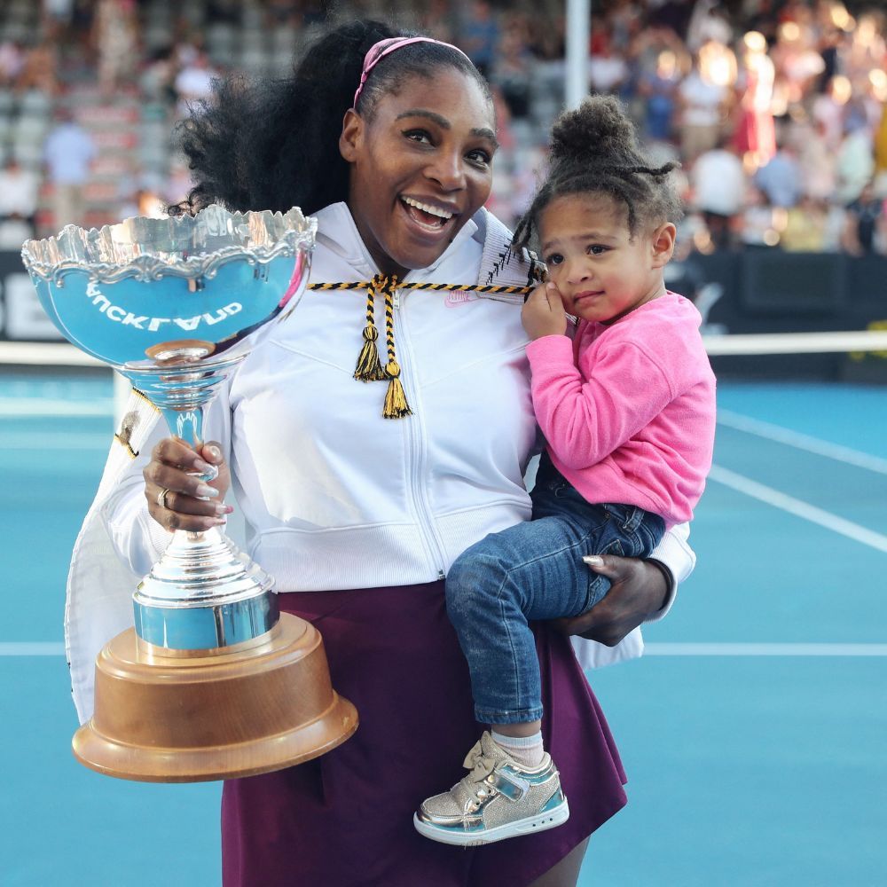 Serena Williams with daughter, Olympia