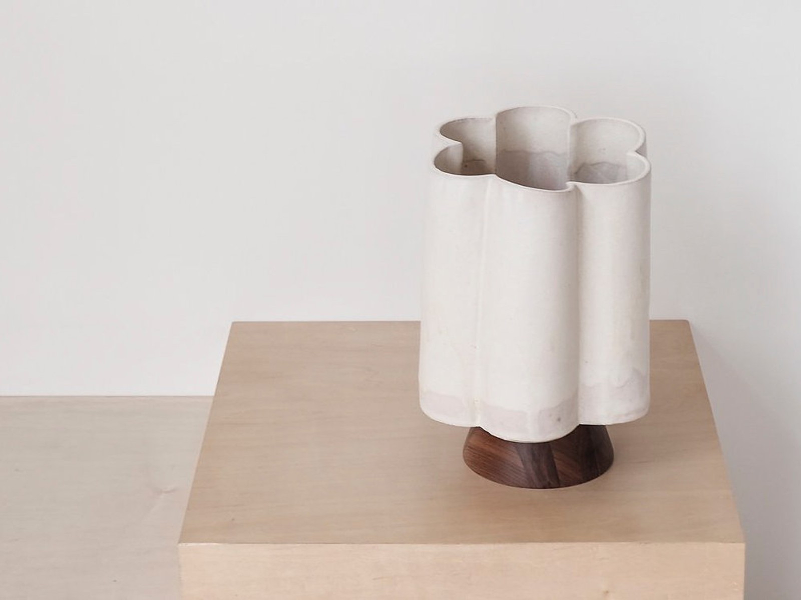 SCAllOPED VASE WITH WALNUT BASE by BZIPPY - Image 1