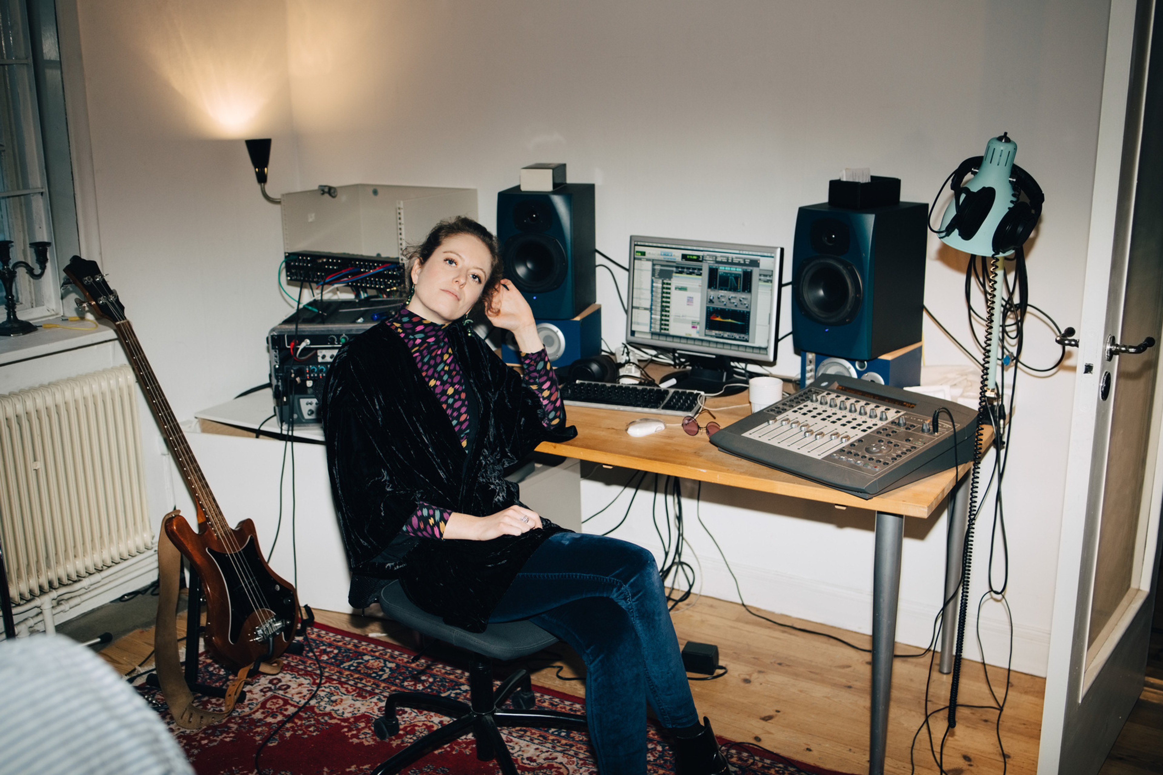 Woman in music studio