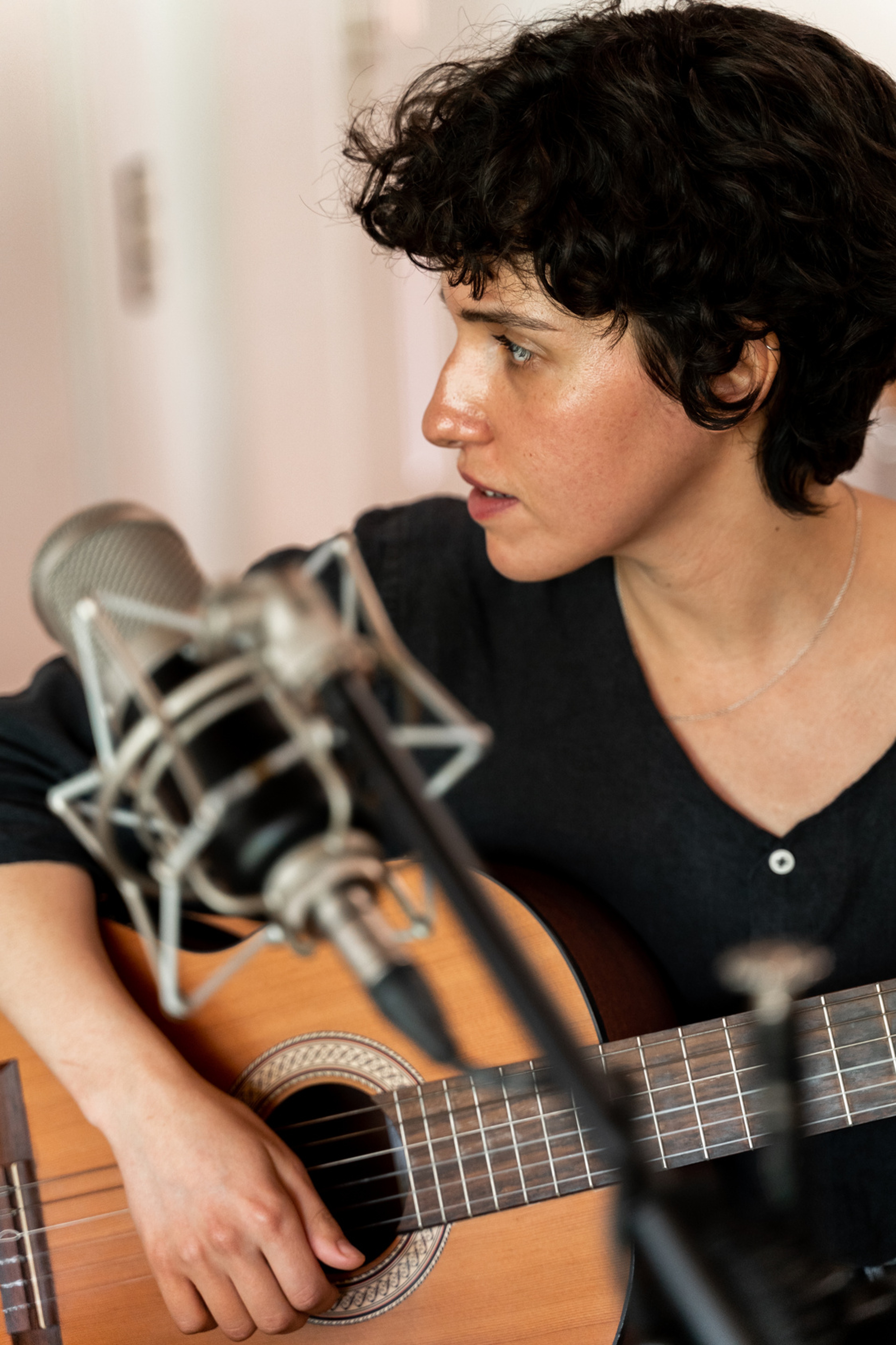 Person playing guitar