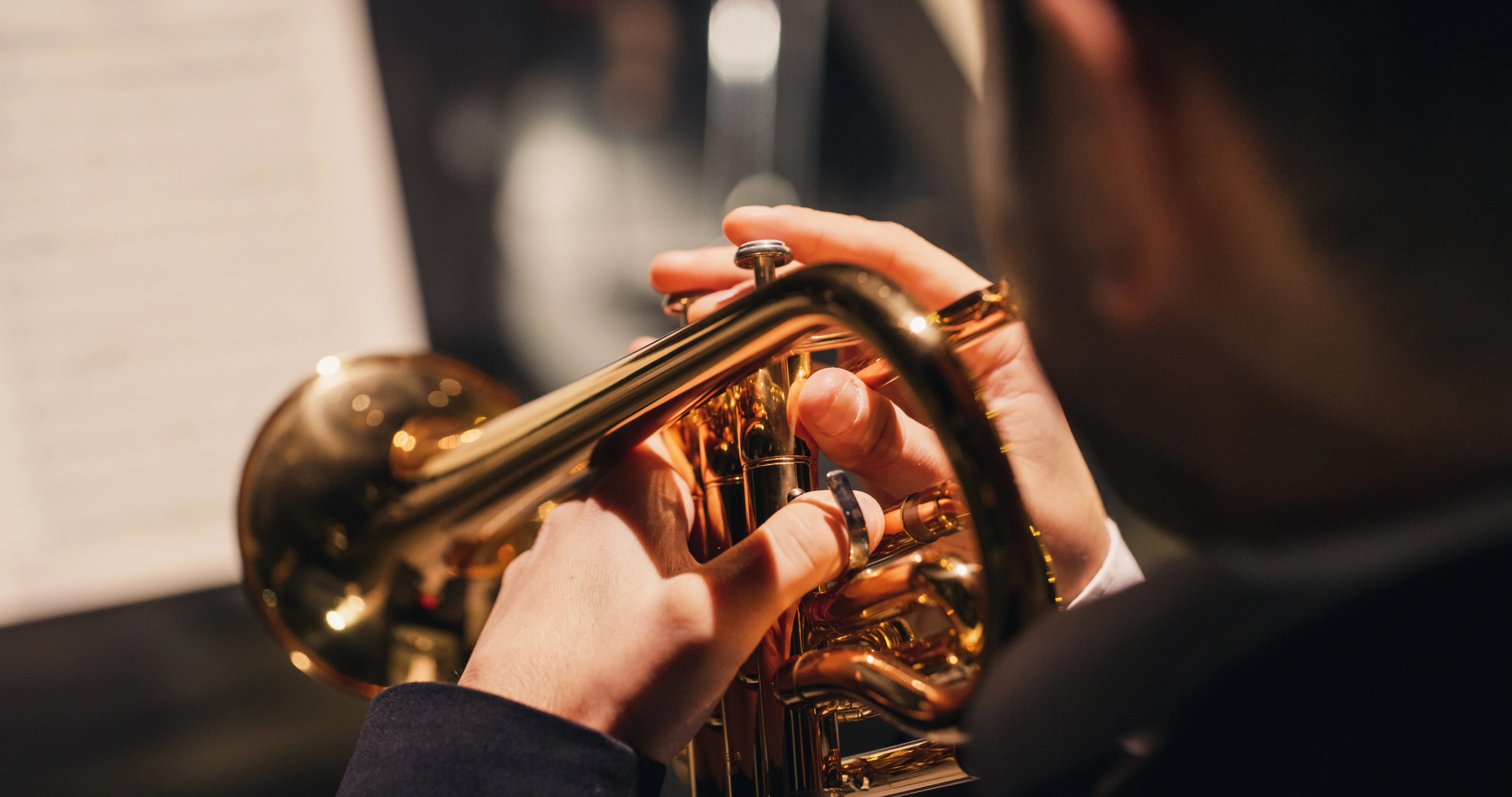 playing trumpet
