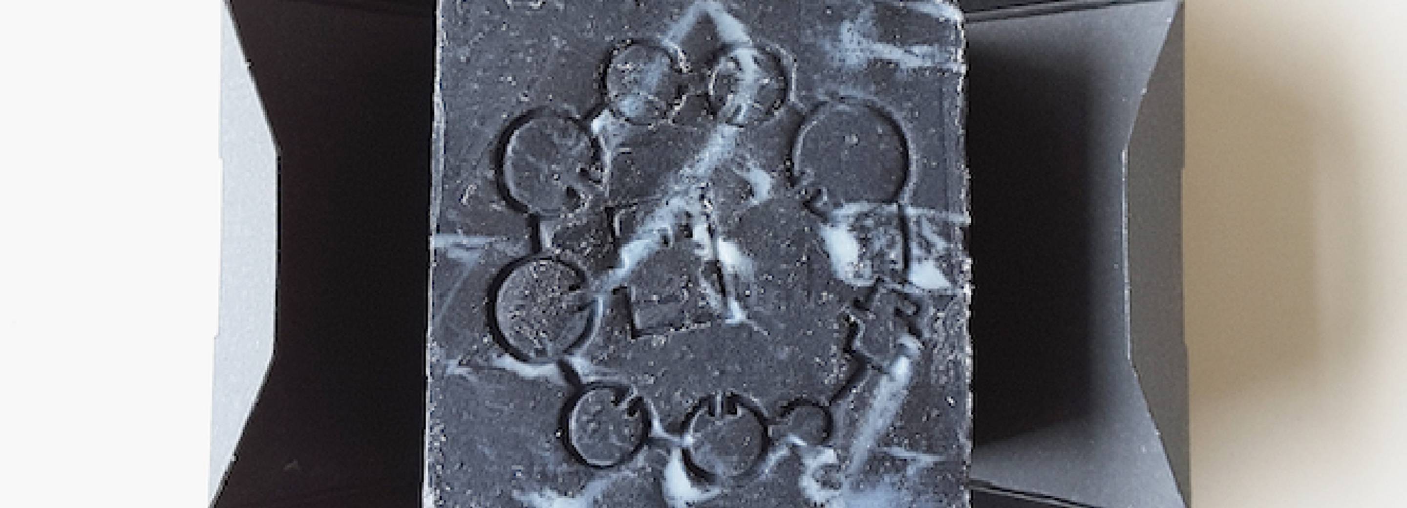 Otobong Nkanga, O8 Black Stone, 2017
A handmade, cold process, natural soap made of butters and oils from across the Mediterranean Middle East, North and West Africa, fused together with water, lye and charcoal.
Made for Carved to Flow Foundation (2017) www.carvedtoflow.com