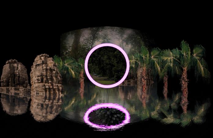 Ho Tzu Nyen, R for Resonance, 2019
Installation with VR 360-degree video, ambisonic sound through headphones, single-channel HD video projection, 5-channel sound, dimensions variable.
Co-produced by Sharjah Art Foundation, Rockbund Art Museum Shanghai and Edouard Malingue Gallery
Courtesy of the Artist and Edouard Malingue Gallery