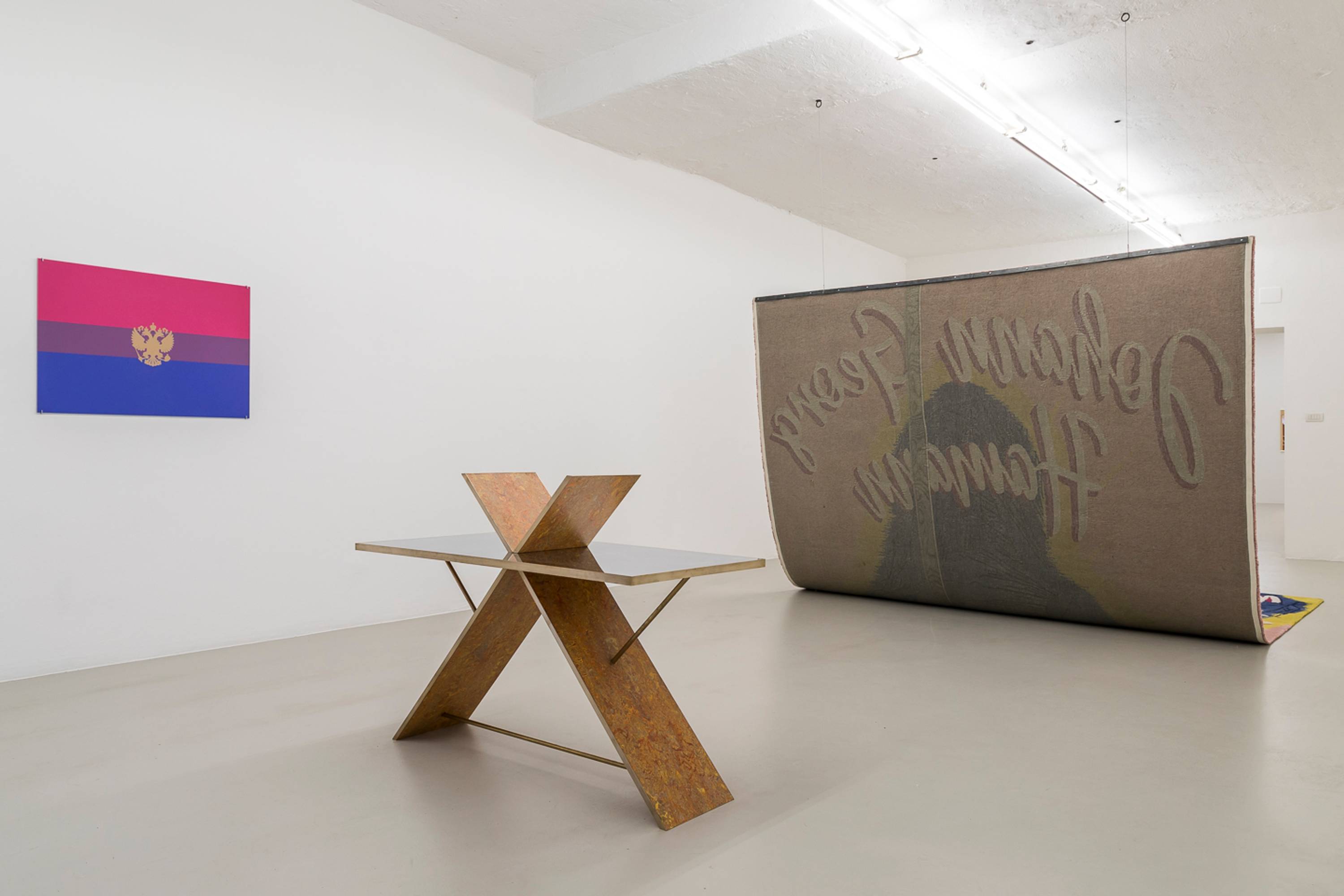 Slavs and Tatars, Kirchgängerbanger, exhibition view; ©ar/ge kunst, photo by Tiberio Servillo, 2018; ; courtesy the artist, Kraupa-Tuskany Zeidler, Berlin