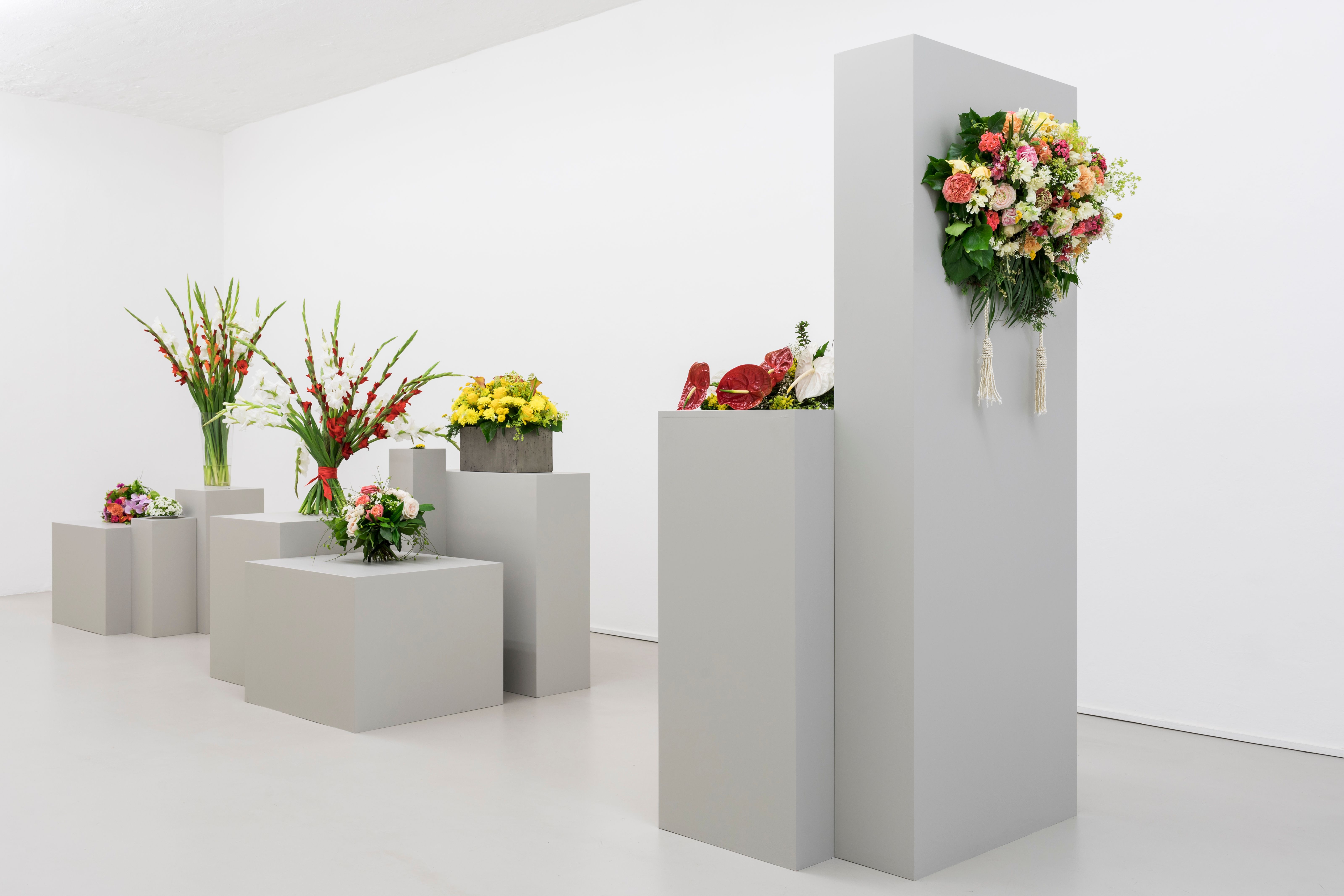 Kapwani Kiwanga, Flowers for Africa, 2014 – in progressSchnittblumen.Ausstellungsansicht (Ansicht des 26.05.17), Foto Guadagnini e Sorvillo ©argekunst