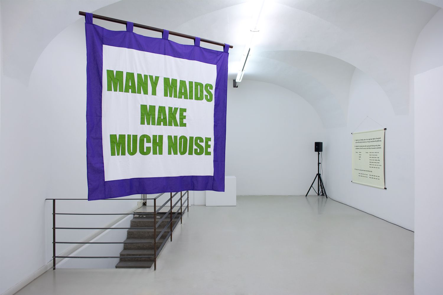 Olivia Plender, Many Maids Make Much Noise, Exhibition view at ar/ge kunst Bolzano, Foto aneres,2015