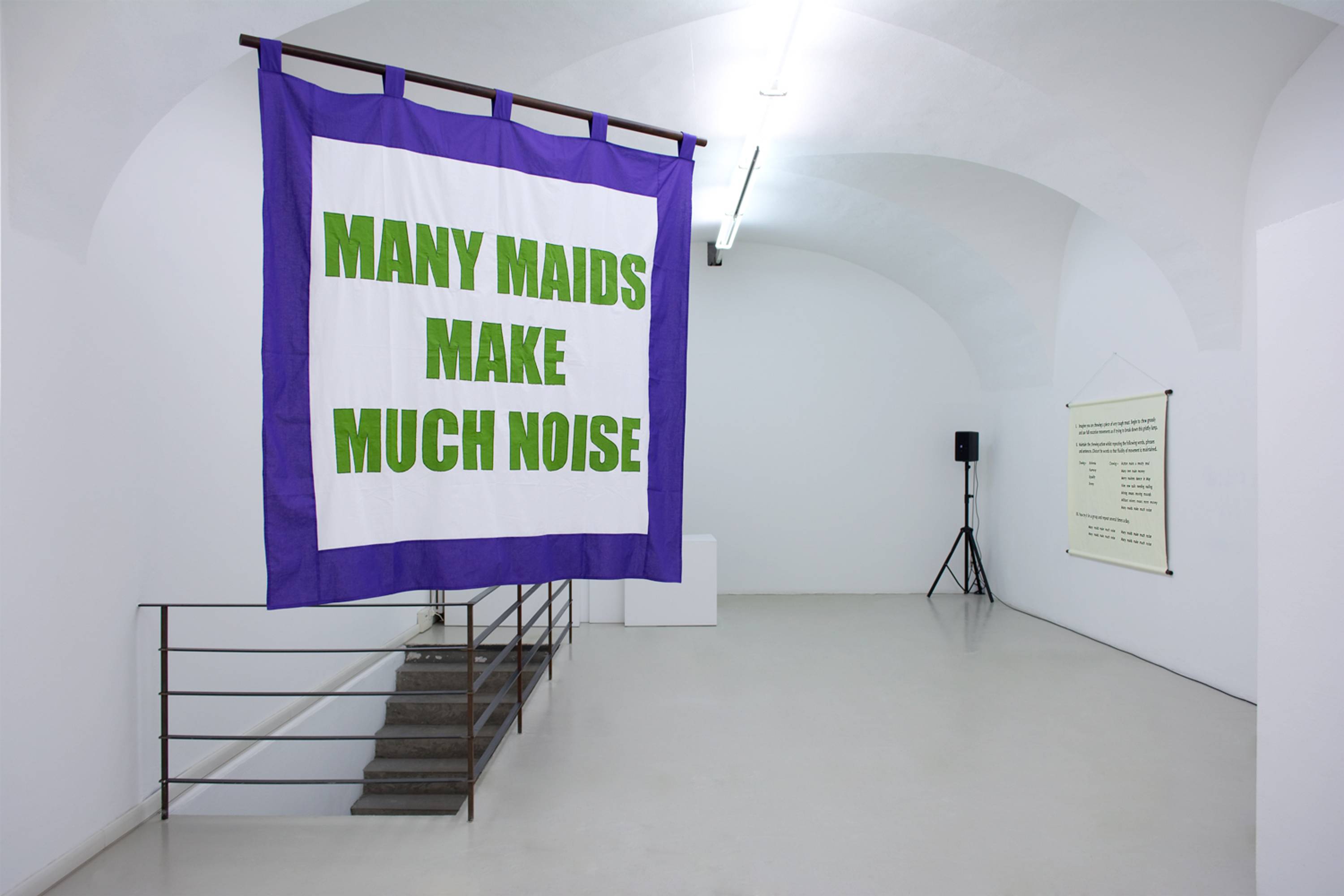 Olivia Plender, Many Maids Make Much Noise, Exhibition view at ar/ge kunst Bolzano, Foto aneres,2015