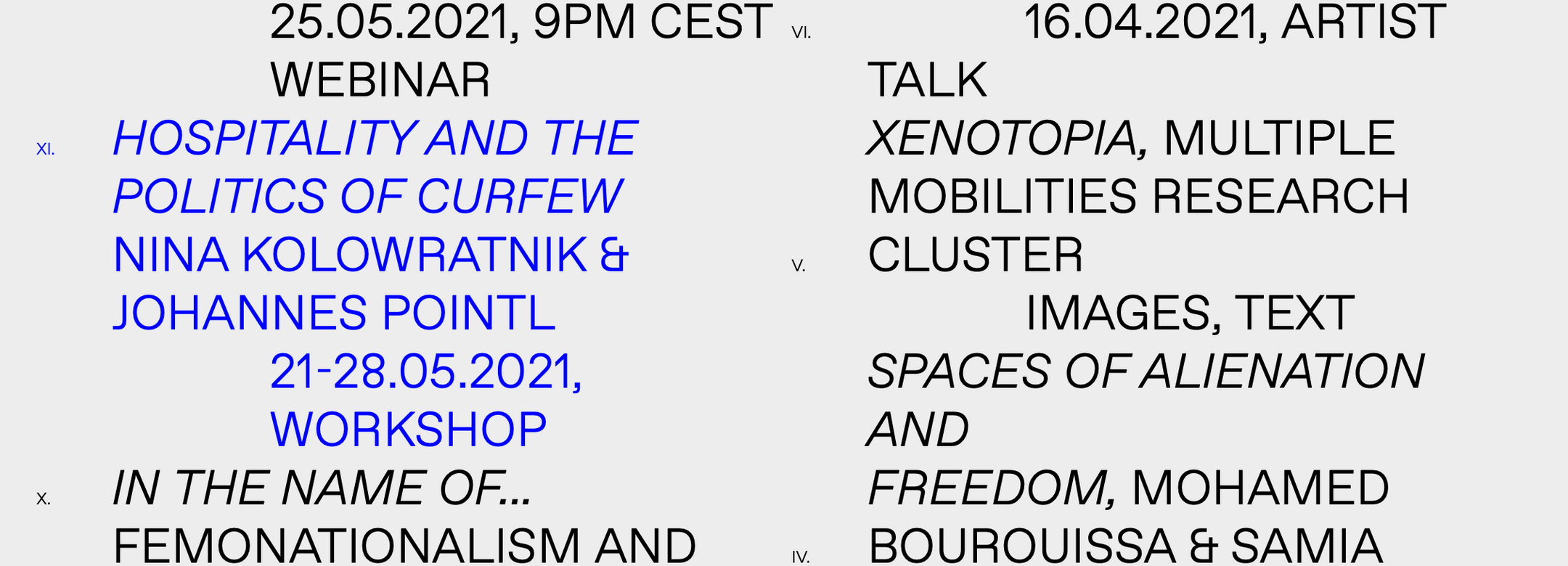 Hostile environments - spring programme