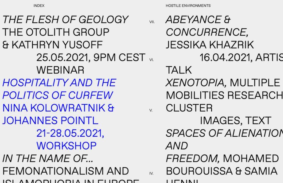 Hostile environments - spring programme