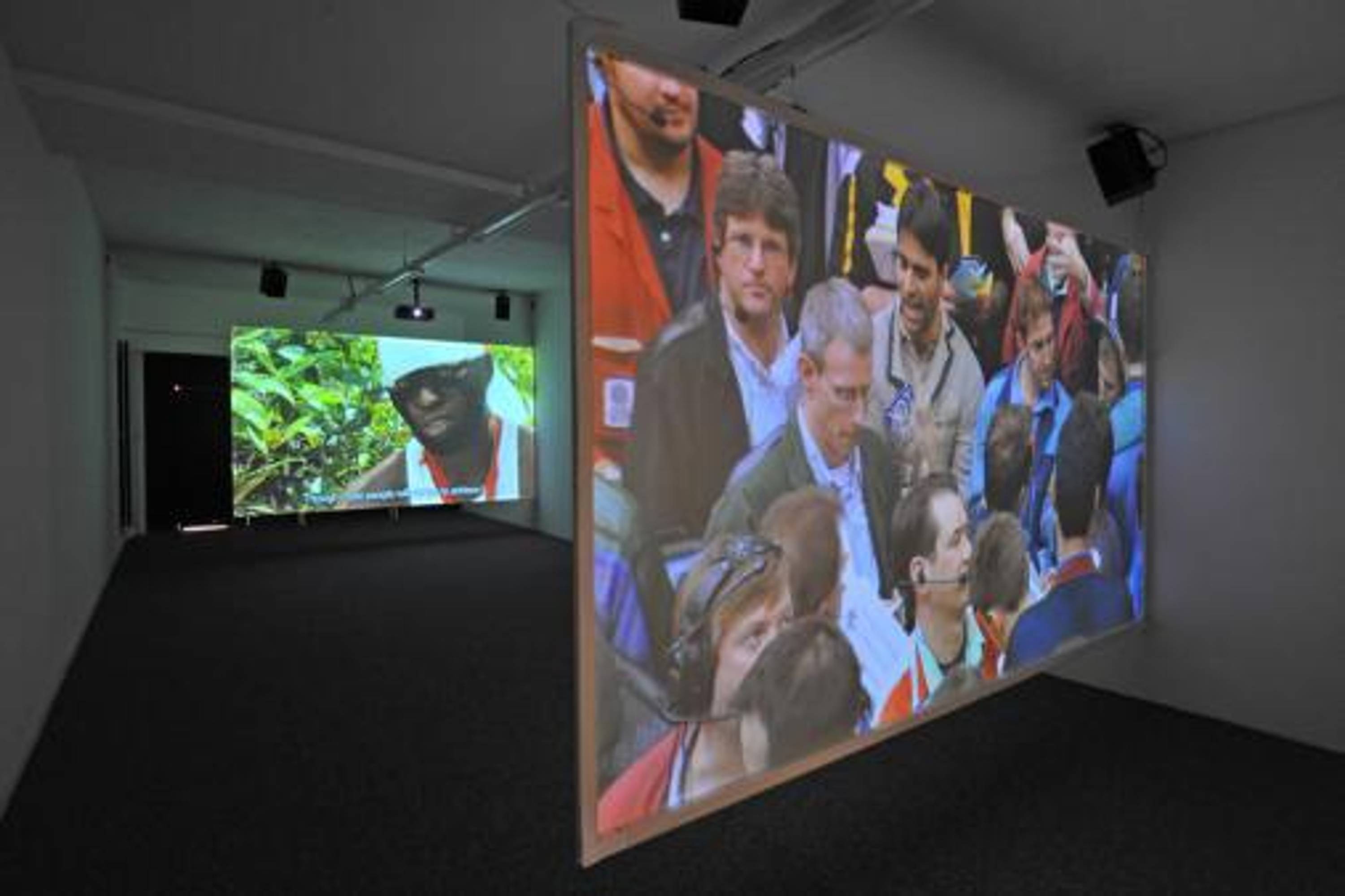 Installation view, Mark Boulos, All That Is solid Melts into Air, 2010 Photo: M. Pardatscher