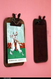 Runo Lagomarsino, A Conquest Means Not Only Taking Over (II), installation with wallpaper, drawings, photographs, objects, and shelves 2010-11 Courtesy Elastic, Malmo and the artist