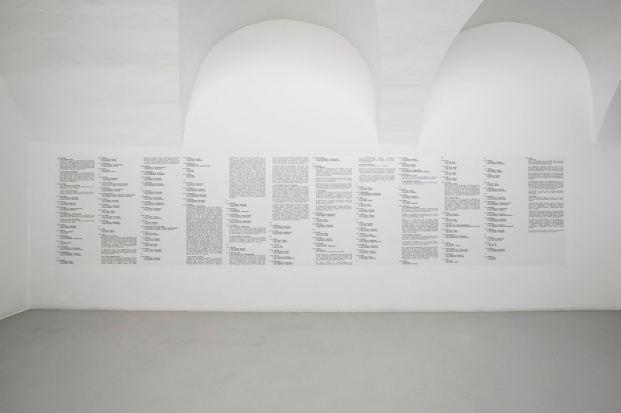 ©ar/ge kunst, CDOSEA, critical dictionary of south east asia, Exhibition view, Ho Tzu Nyen, Foto Tiberio Sorvillo, 2019