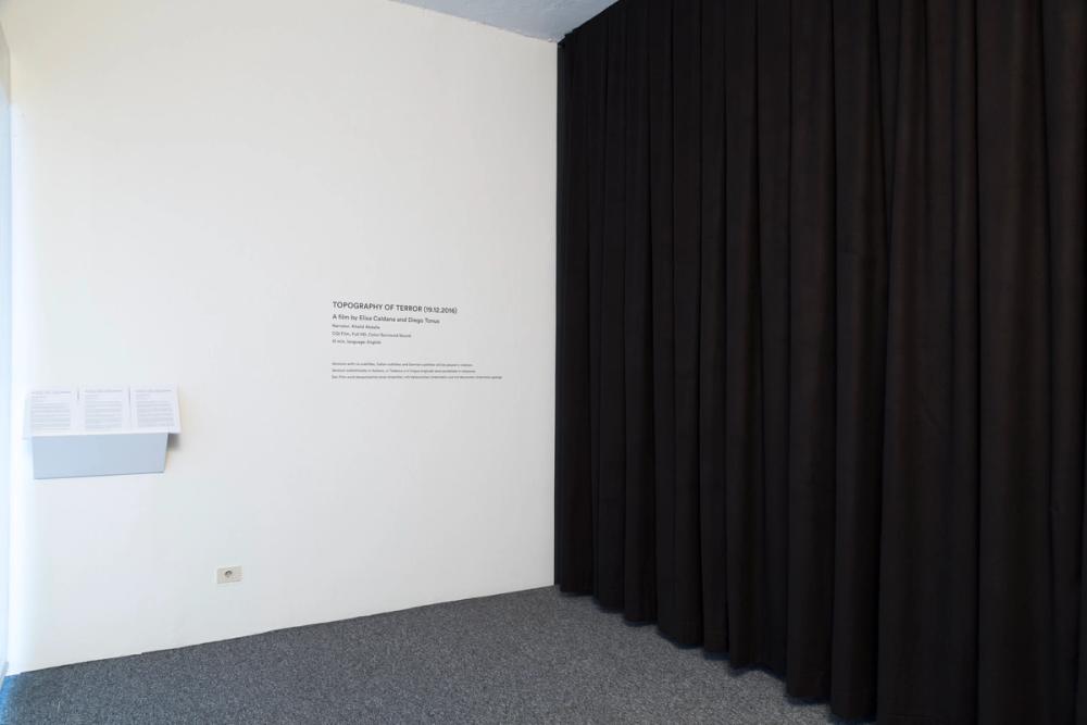 Elisa Caldana and Diego Tonus, Topography of Terror, Installation View at ar/ge kunst. Photo Guadagnini, 2017 ©argekunst, Bolzano