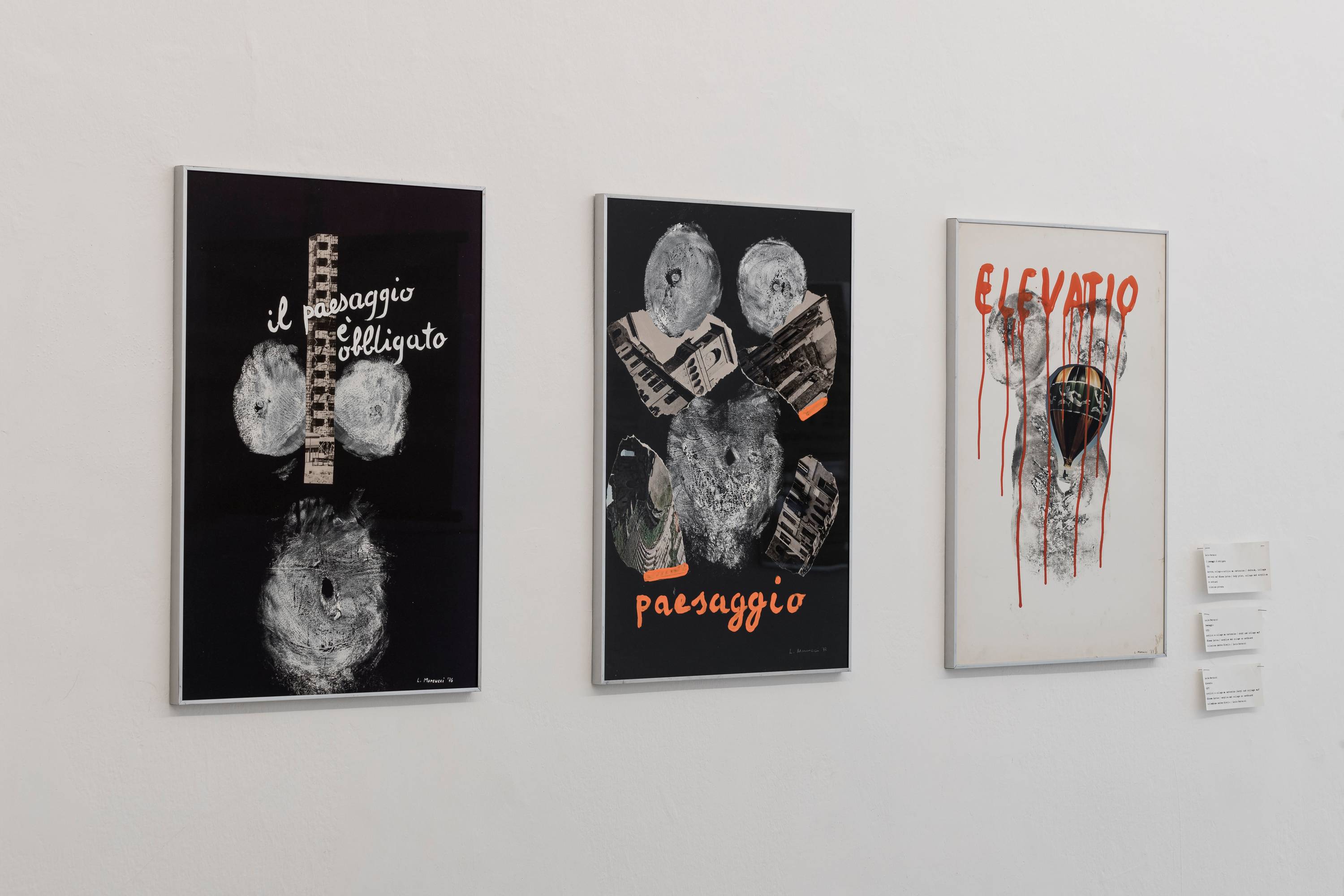 Lucia Marcucci, Il Paesaggio è obbligato (1976), Paesaggio (1972), Elevatio (1977) ©Tiberio Sorvillo