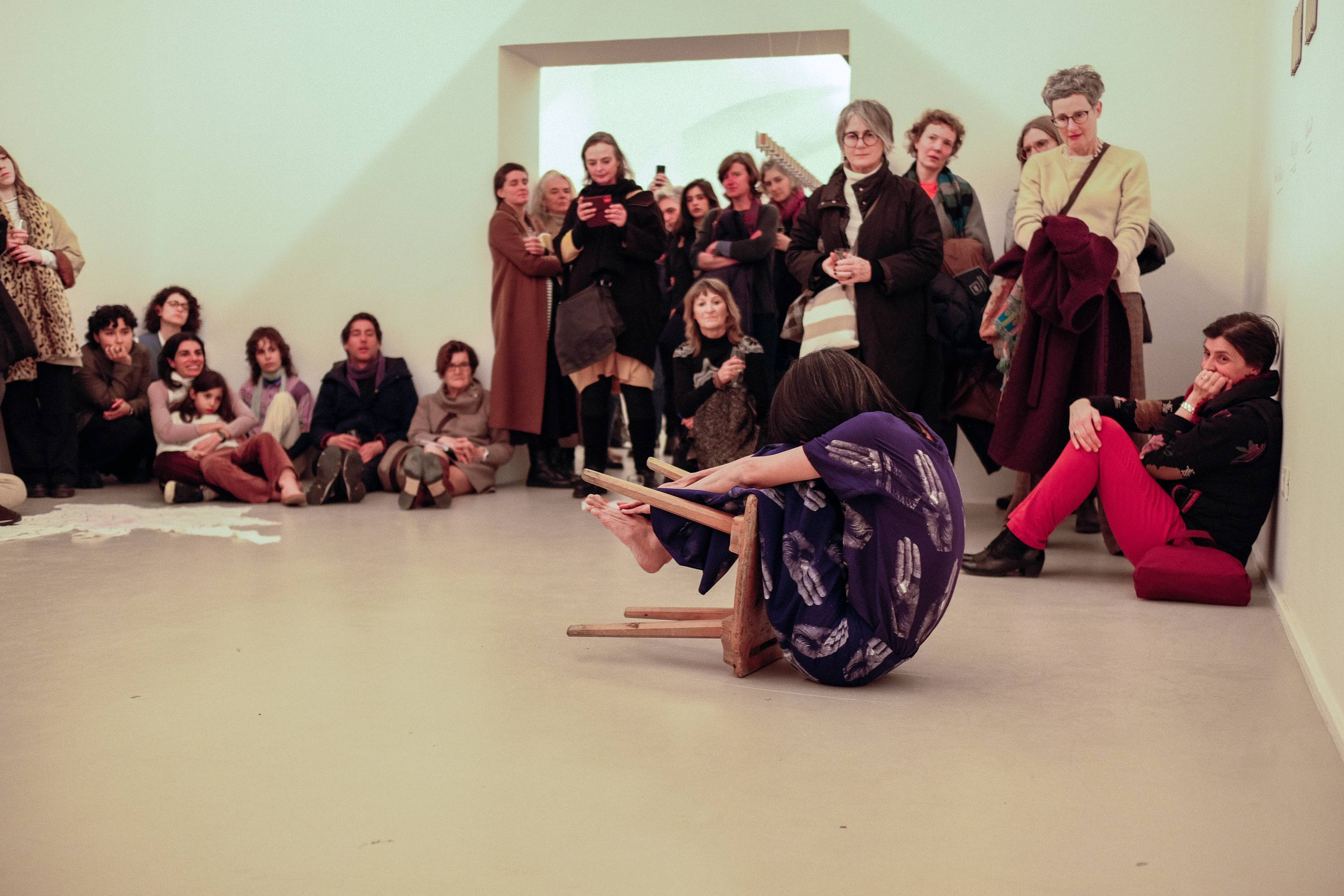 Documentation of performance: Moe Satt, 'The Fly (after Htein Lin)', 2023. Photo Iman Salem.
