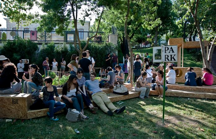 bir ihtimal with works by Nils Norman, Ceren Oykut, Sinek Sekiz, and the Park Collective. 2010. Photo: Laleper Aytek