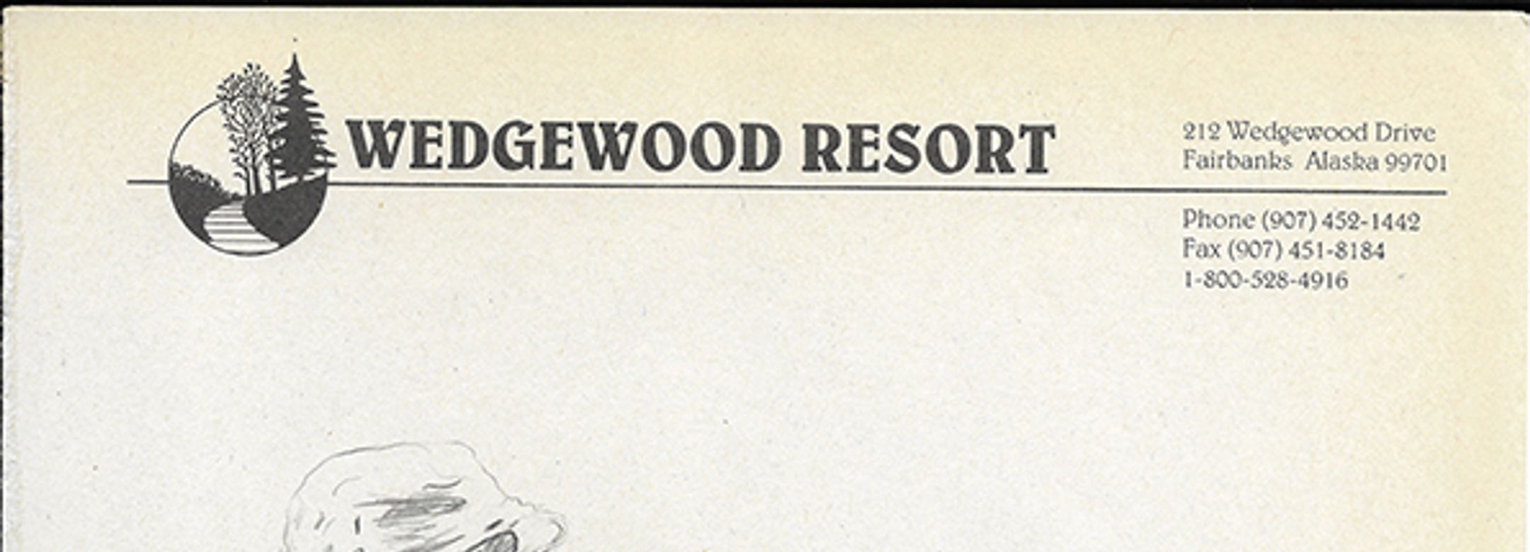 Sven Sachsalber, Pencil drawing on hotel stationary, 2016-2018, 210 × 297 millimeters. Archive: sven sachsalber