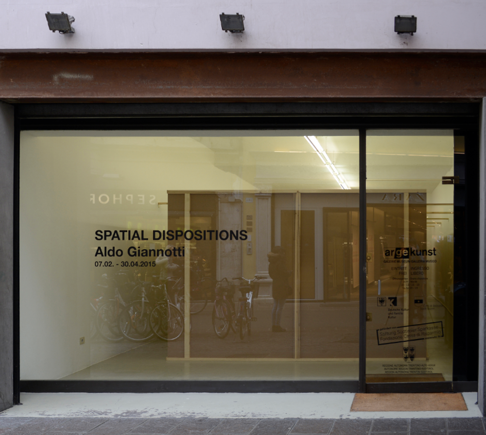 A Space Containing Itself,  from the Spatial Dispositions Series, Installation View, Aldo Giannotti, ar/ge kunst, Bozen/Bolzano 2015photo aneres