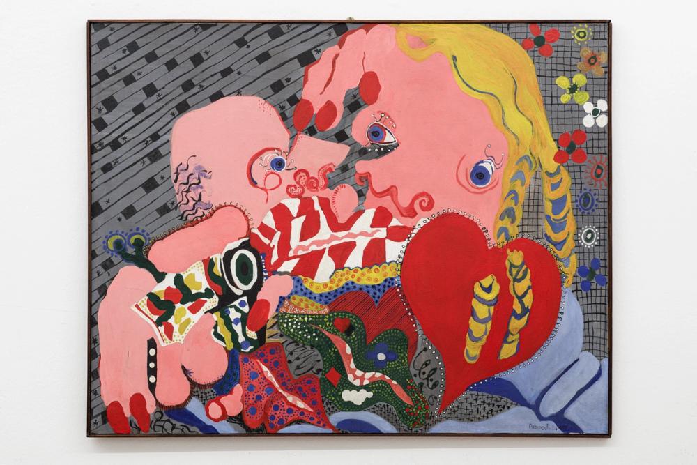 “A proposito dell’amore”, 1969, acrilico su tela / Acryl auf Leinwand, 80x102cm, Courtesy Archivio Clemen Parrocchetti.